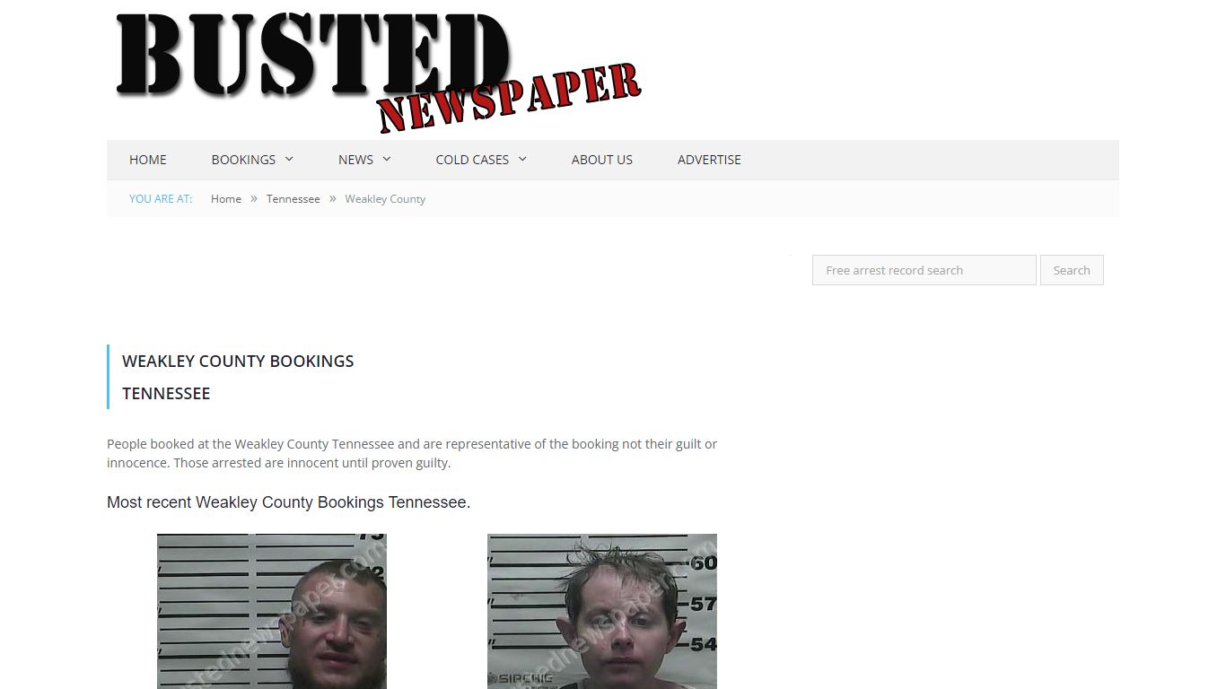 Weakley County, TN Mugshots - BUSTEDNEWSPAPER.COM